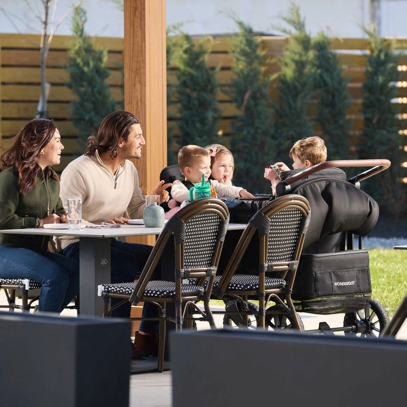 Wonderfold W4 Luxe Pro (4-Seater) Double Seater Stroller Wagon (Charcoal Gray)