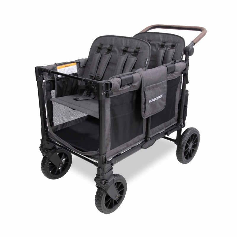 Wonderfold W4 Luxe Pro (4-Seater) Double Seater Stroller Wagon (Charcoal Gray)