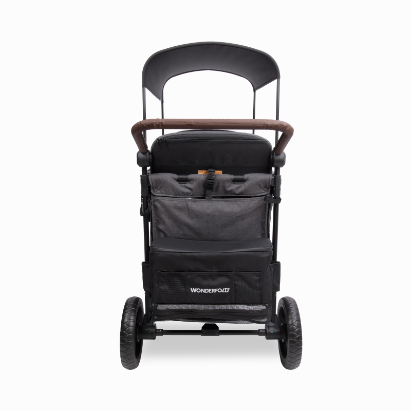 Wonderfold W4 Luxe Pro (4-Seater) Double Seater Stroller Wagon (Charcoal Gray)