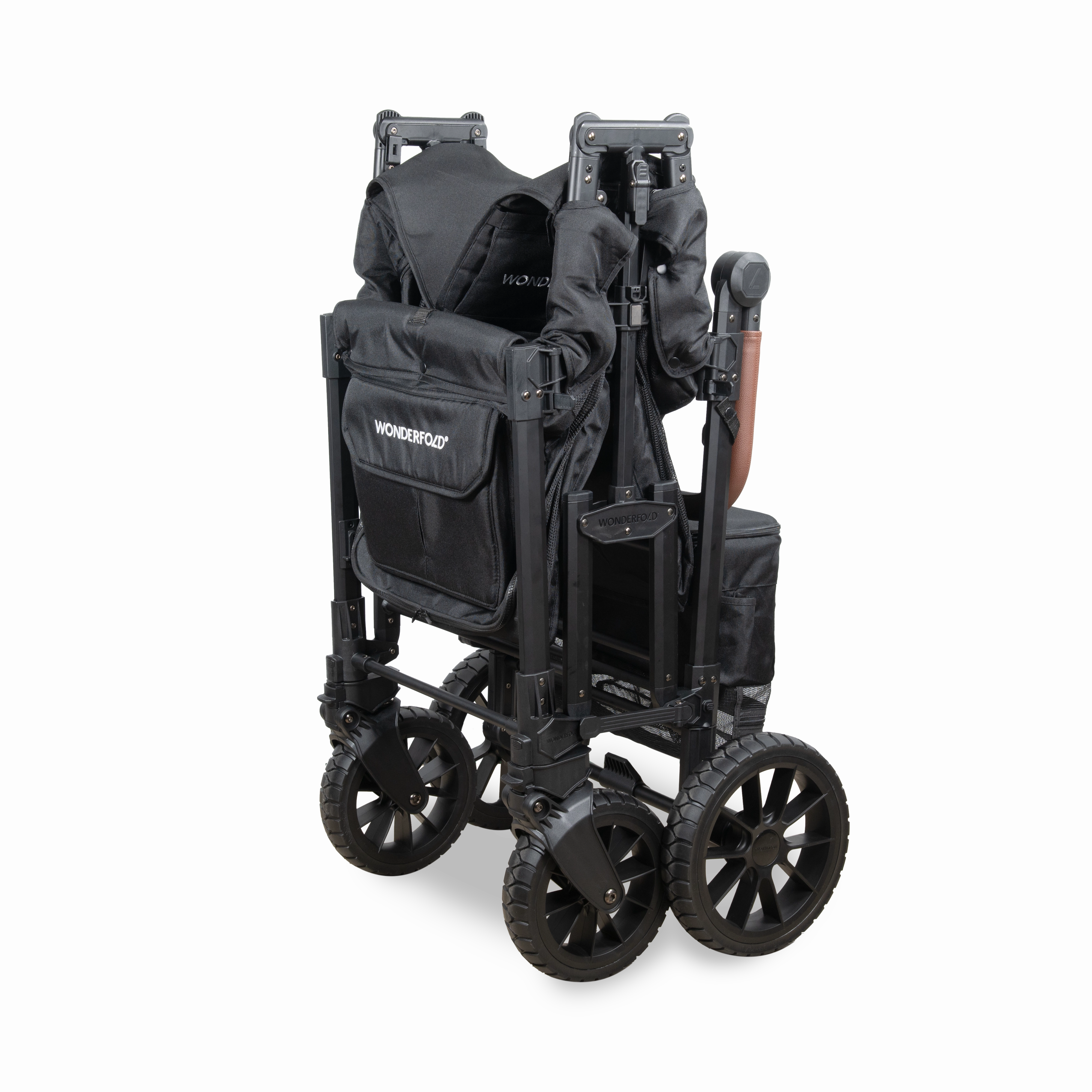 Wonderfold W4 Luxe Pro (4-Seater) Double Seater Stroller Wagon (Jet Black)