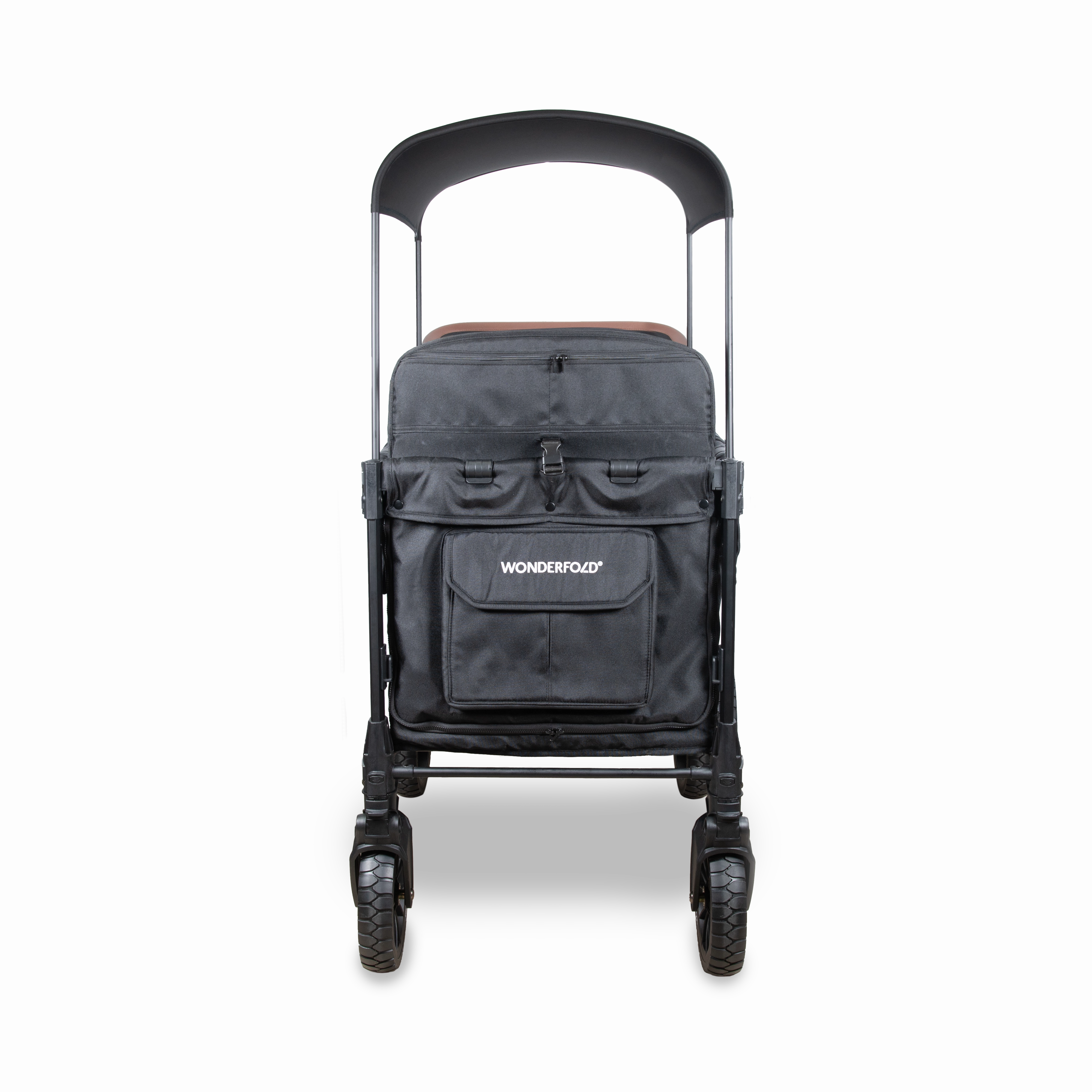 Wonderfold W4 Luxe Pro (4-Seater) Double Seater Stroller Wagon (Jet Black)
