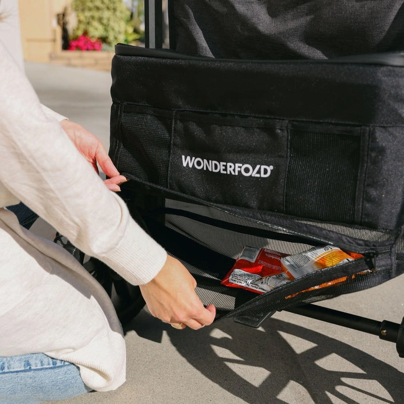 Wonderfold W4 Luxe Pro (4-Seater) Double Seater Stroller Wagon (Jet Black)