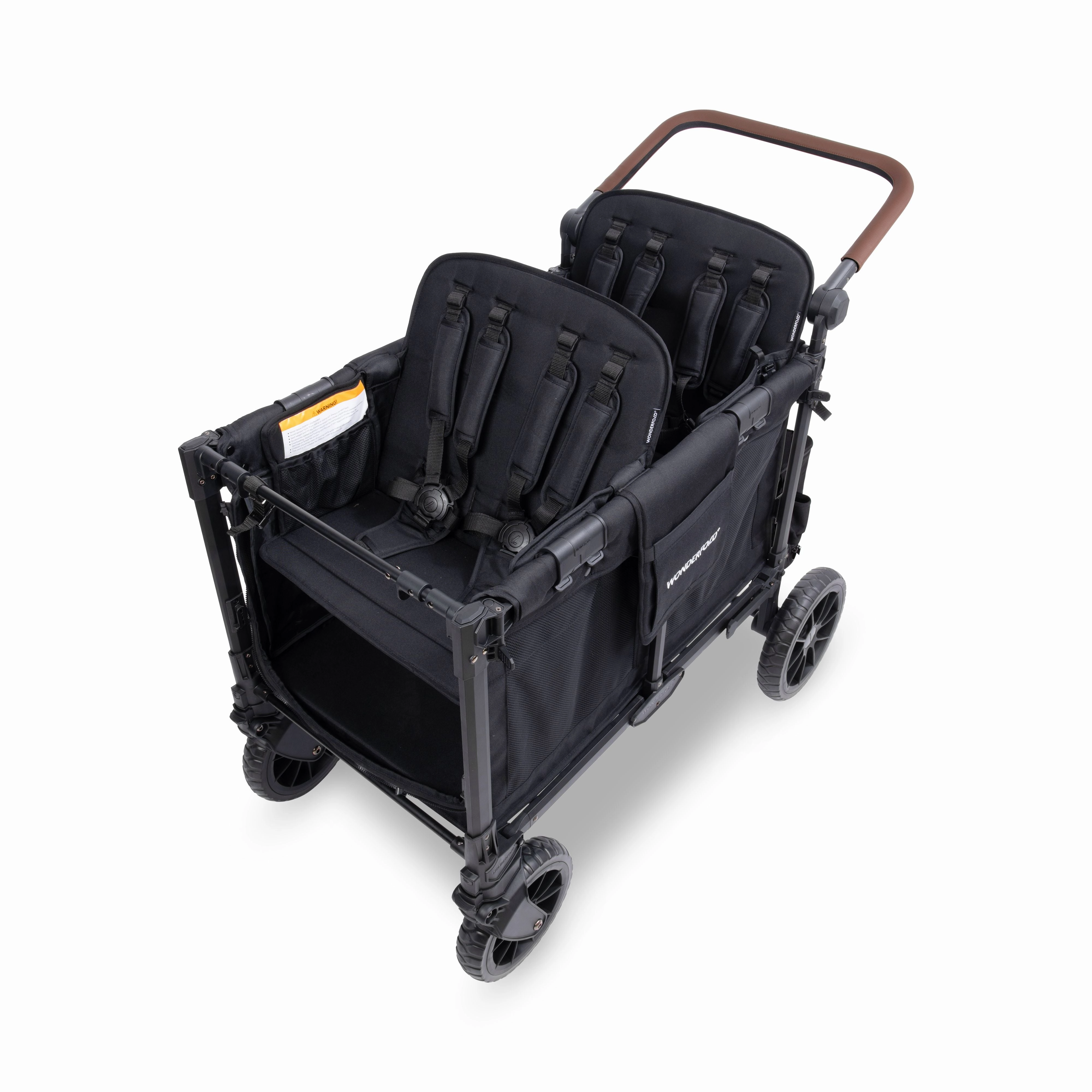 Wonderfold W4 Luxe Pro (4-Seater) Double Seater Stroller Wagon (Jet Black)
