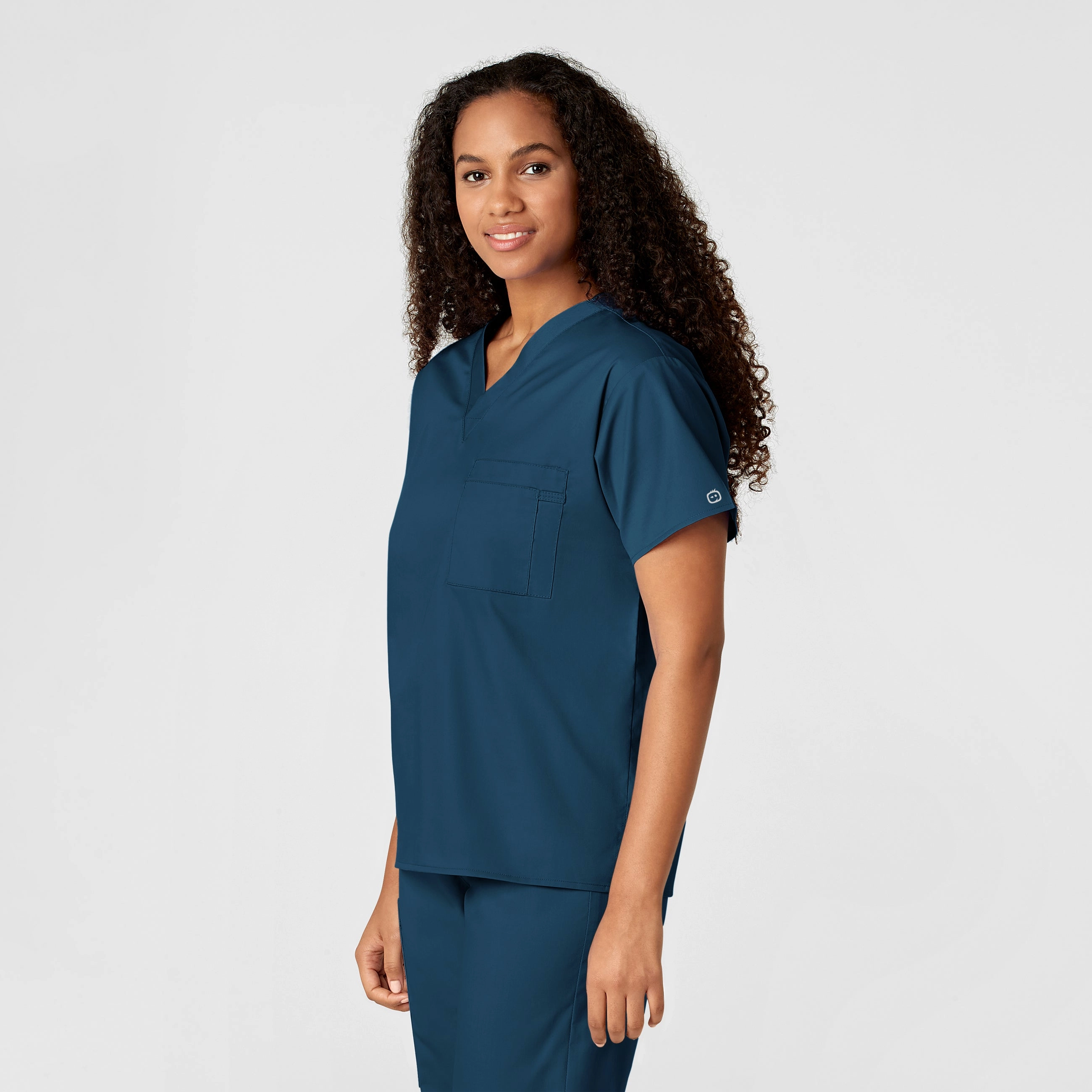 WonderWORK Unisex V-Neck Scrub Top - Caribbean