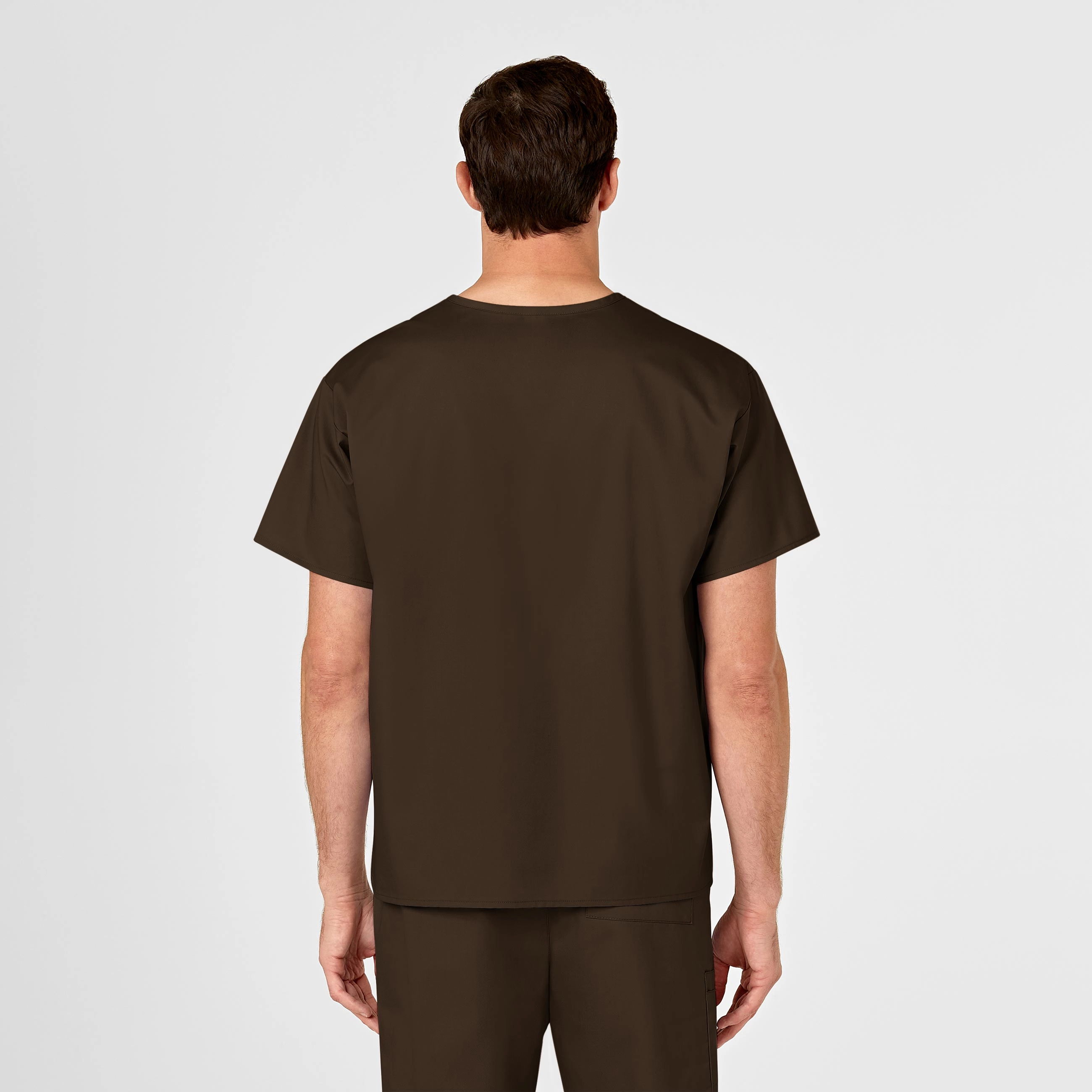 WonderWORK Unisex V-Neck Scrub Top - Chocolate