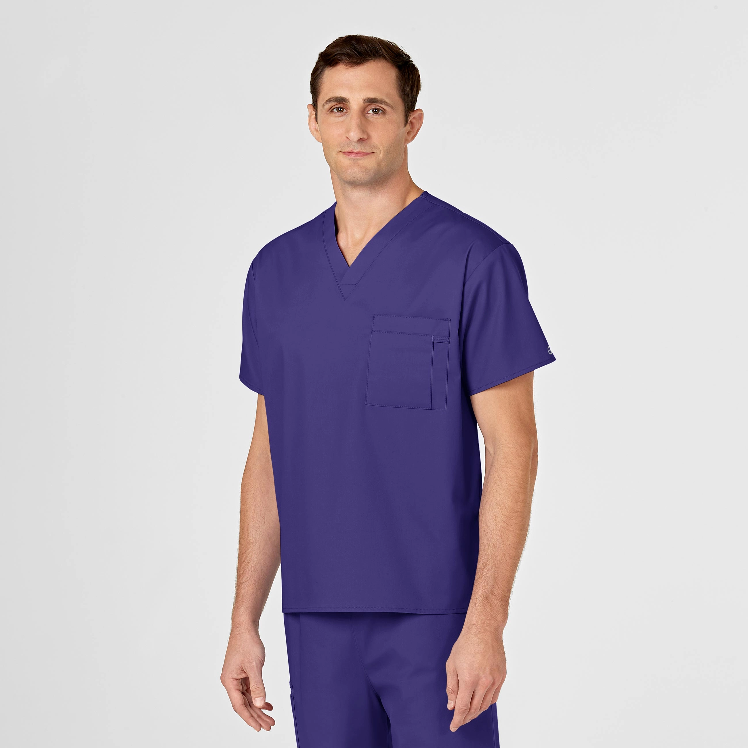WonderWORK Unisex V-Neck Scrub Top - Grape
