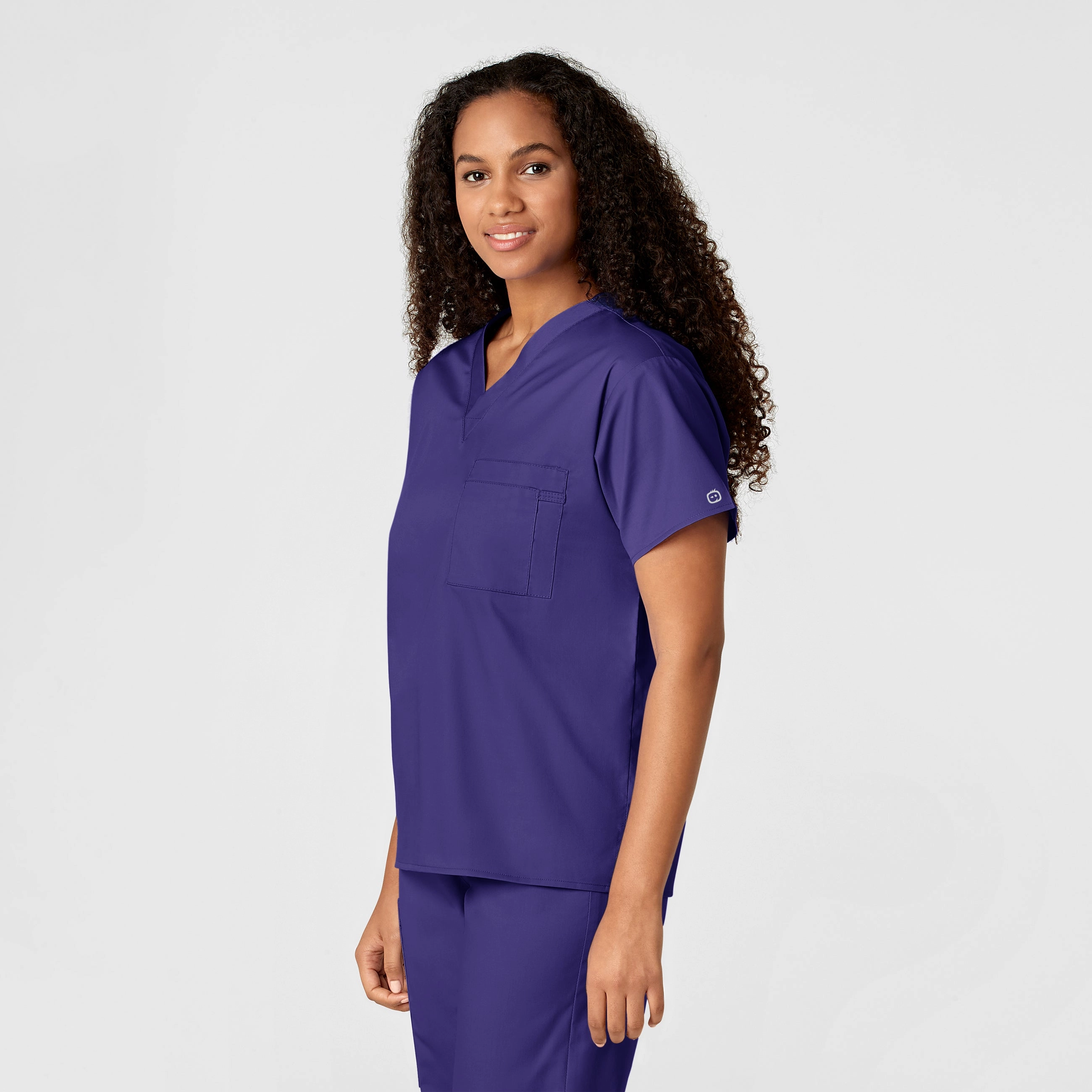 WonderWORK Unisex V-Neck Scrub Top - Grape