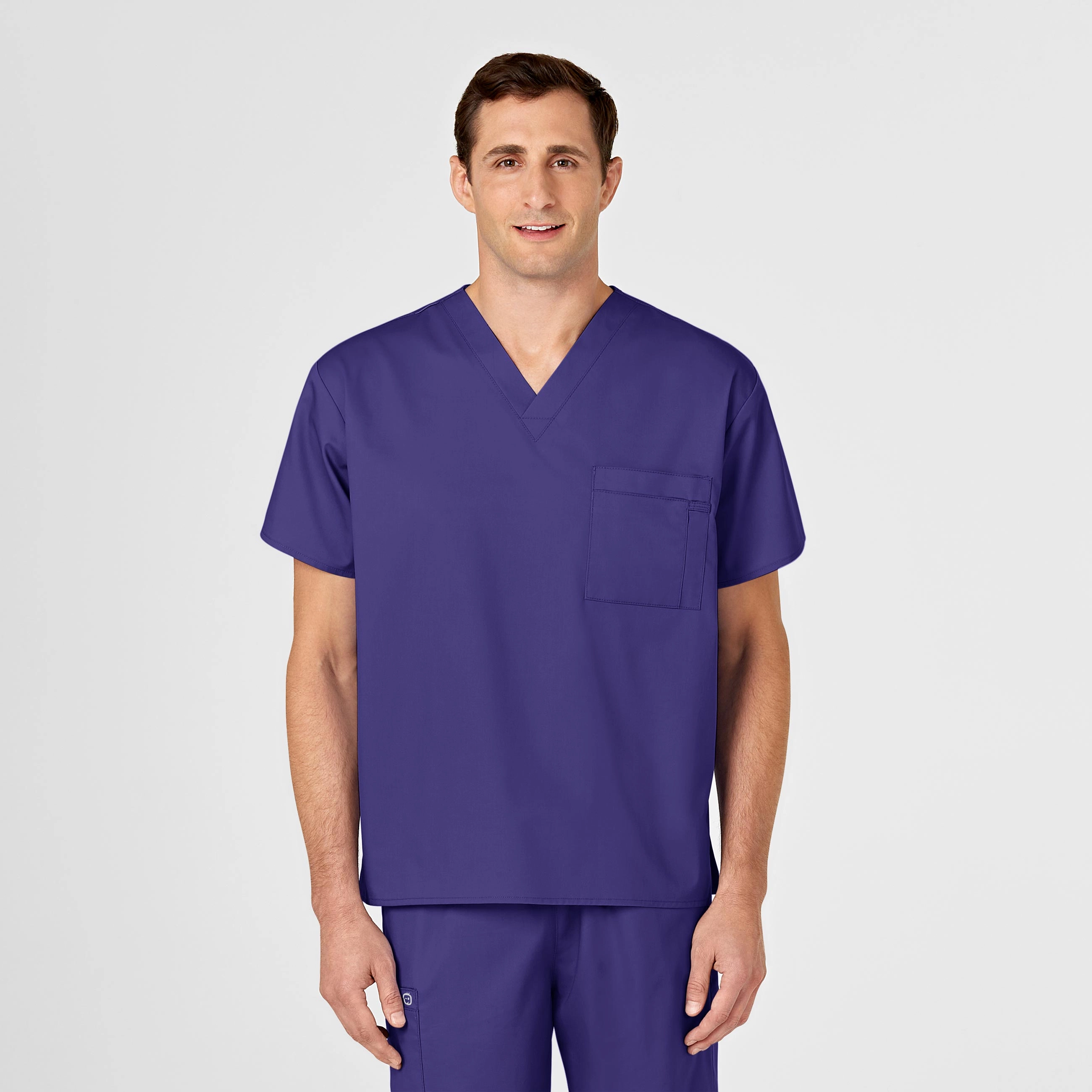 WonderWORK Unisex V-Neck Scrub Top - Grape