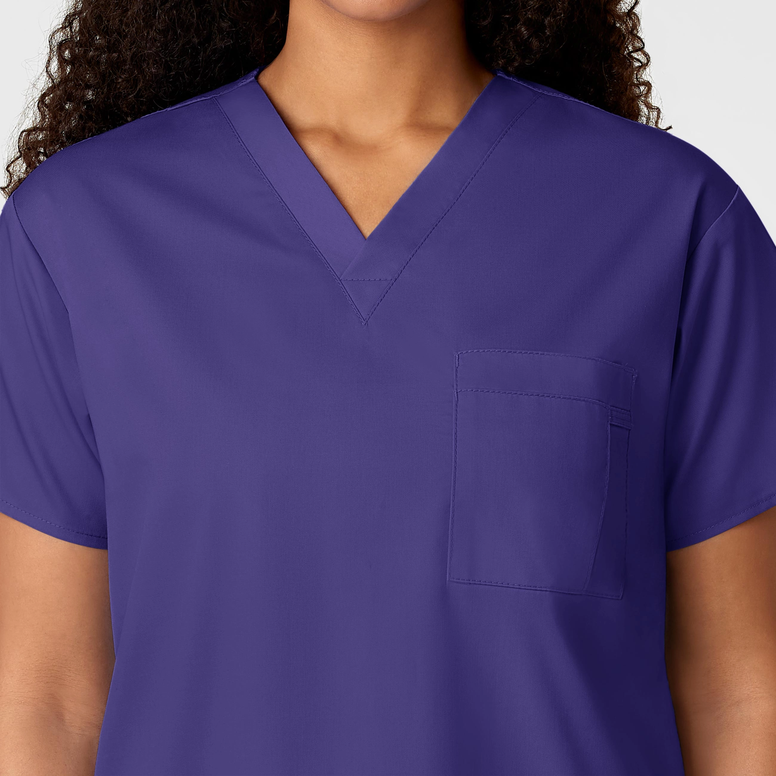 WonderWORK Unisex V-Neck Scrub Top - Grape