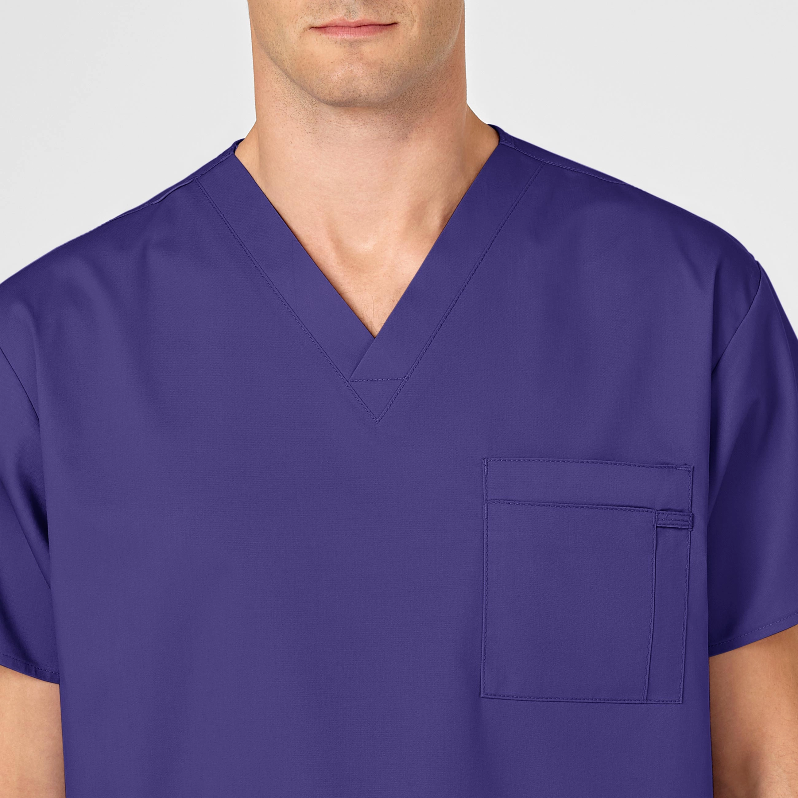 WonderWORK Unisex V-Neck Scrub Top - Grape
