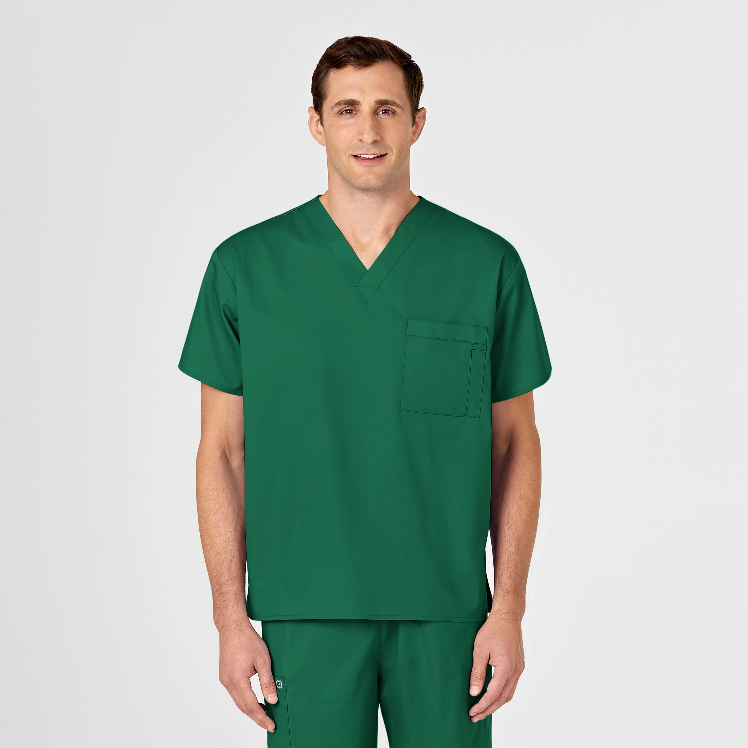 WonderWORK Unisex V-Neck Scrub Top - Hunter
