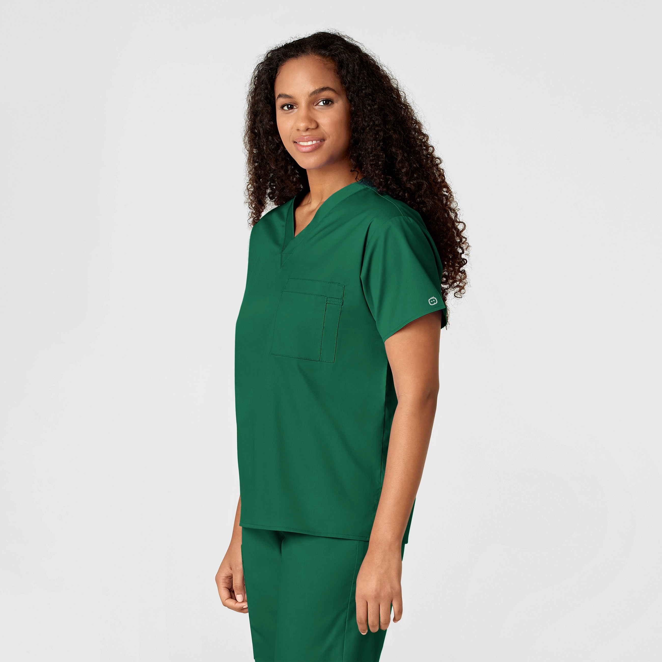 WonderWORK Unisex V-Neck Scrub Top - Hunter
