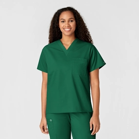 WonderWORK Unisex V-Neck Scrub Top - Hunter