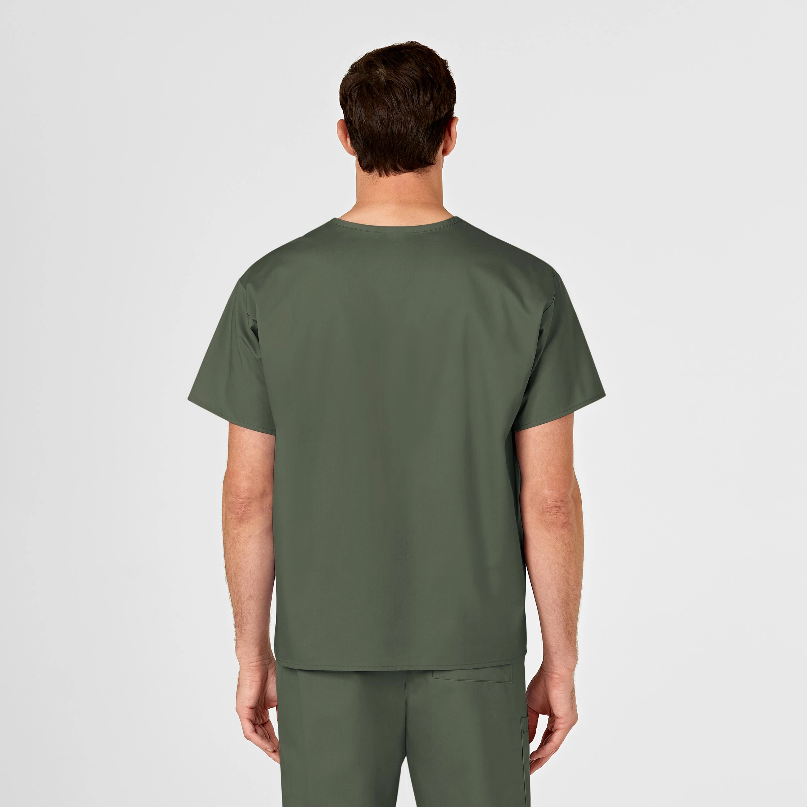 WonderWORK Unisex V-Neck Scrub Top - Olive