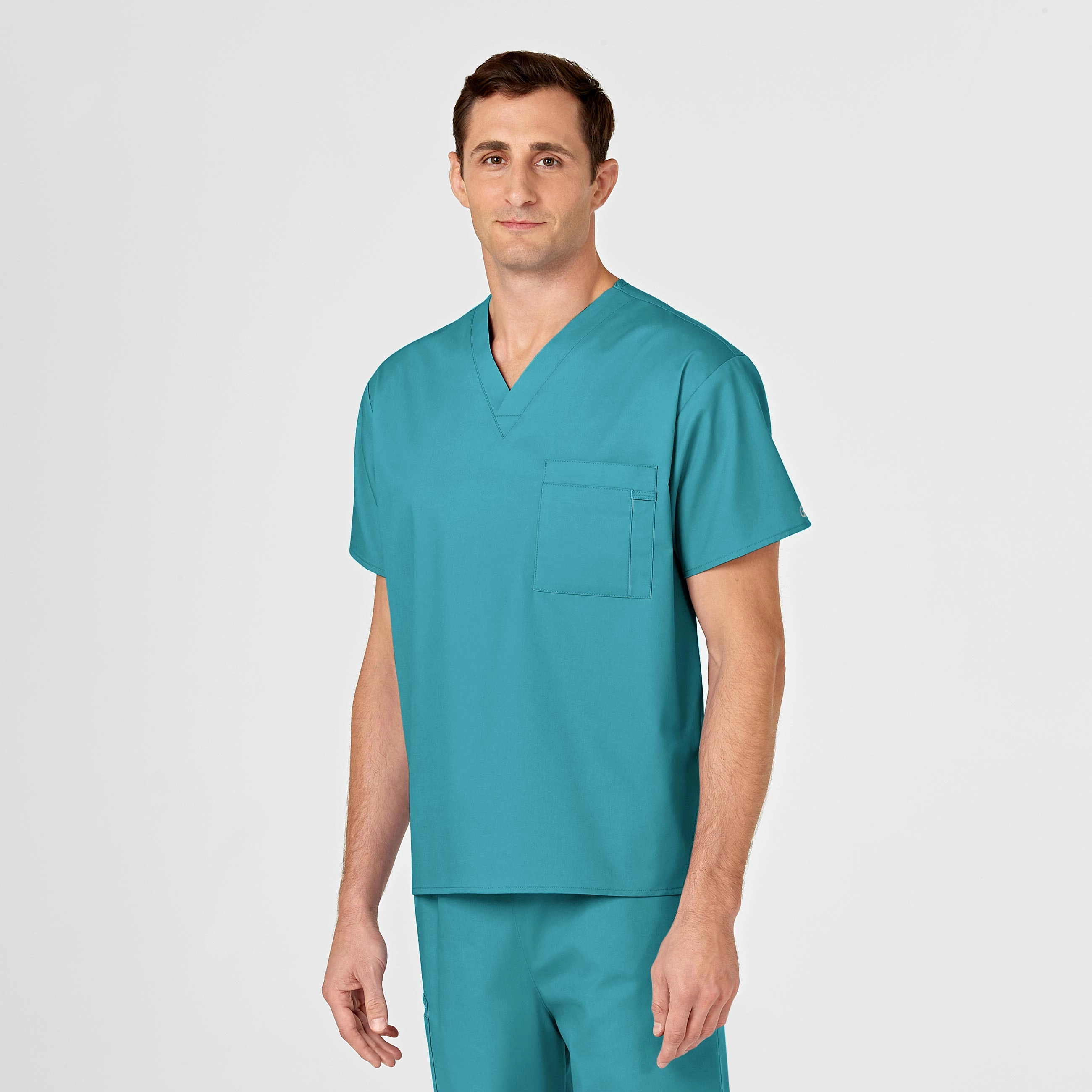 WonderWORK Unisex V-Neck Scrub Top - Teal Blue