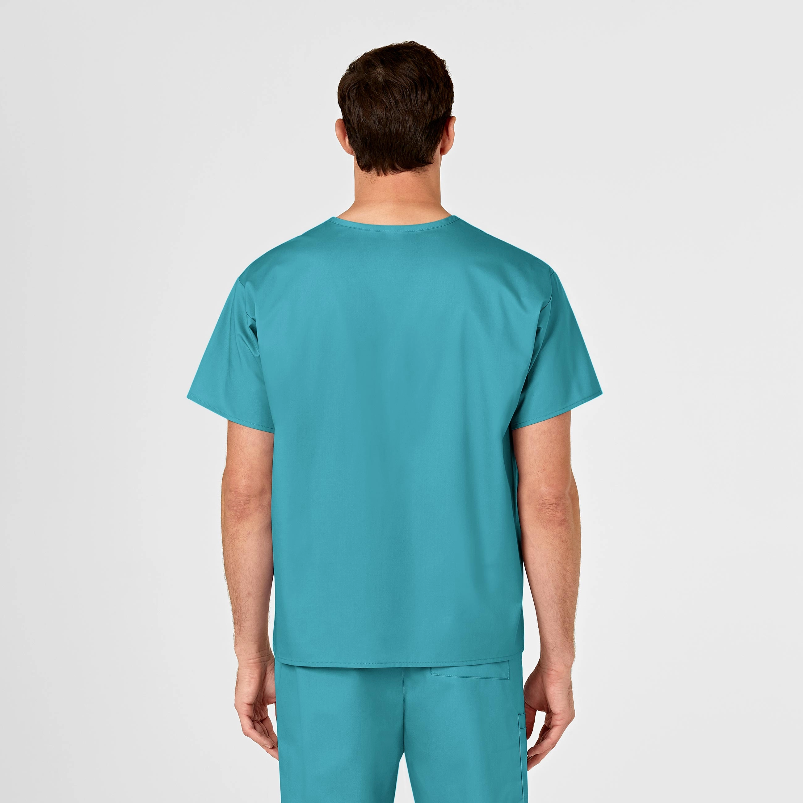 WonderWORK Unisex V-Neck Scrub Top - Teal Blue