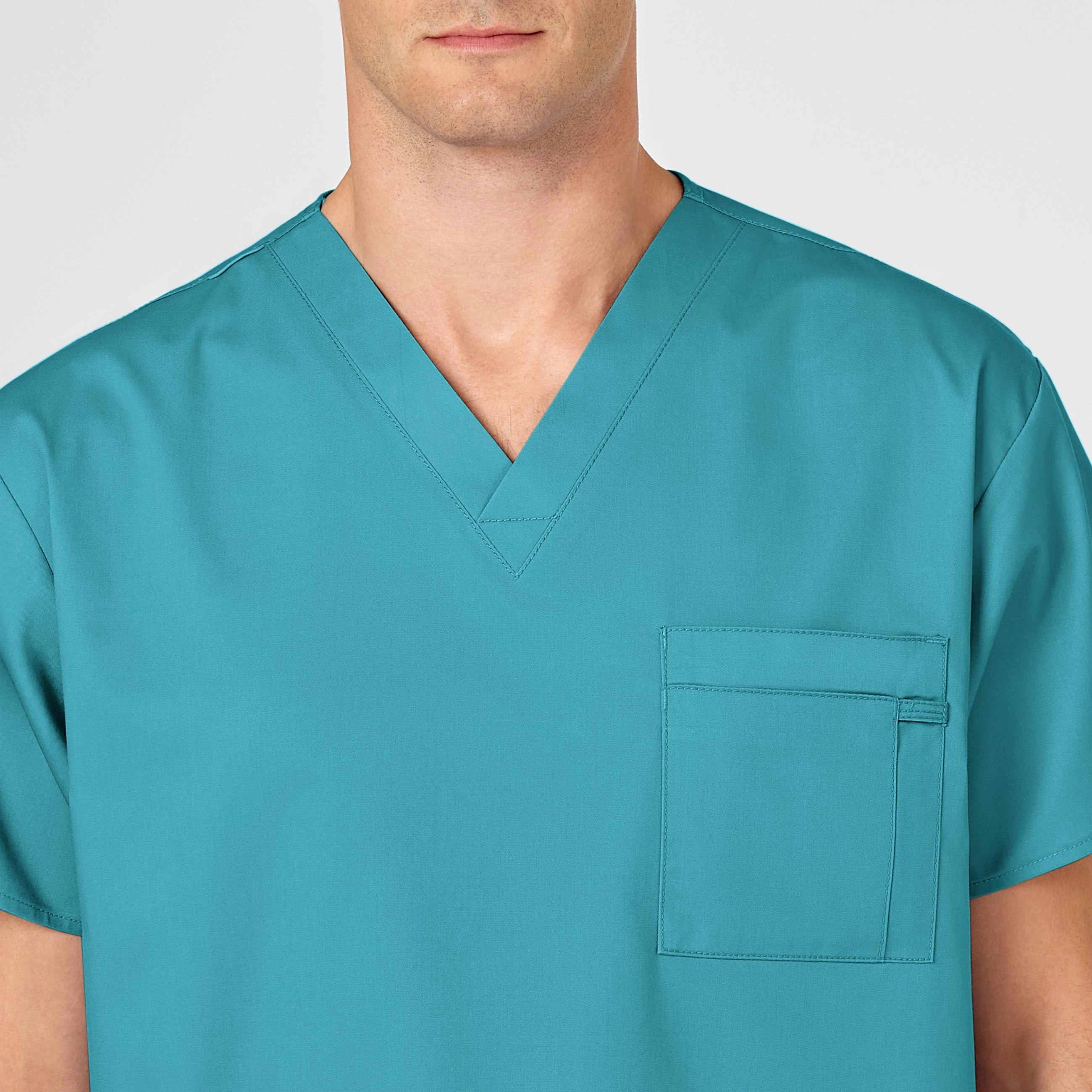 WonderWORK Unisex V-Neck Scrub Top - Teal Blue