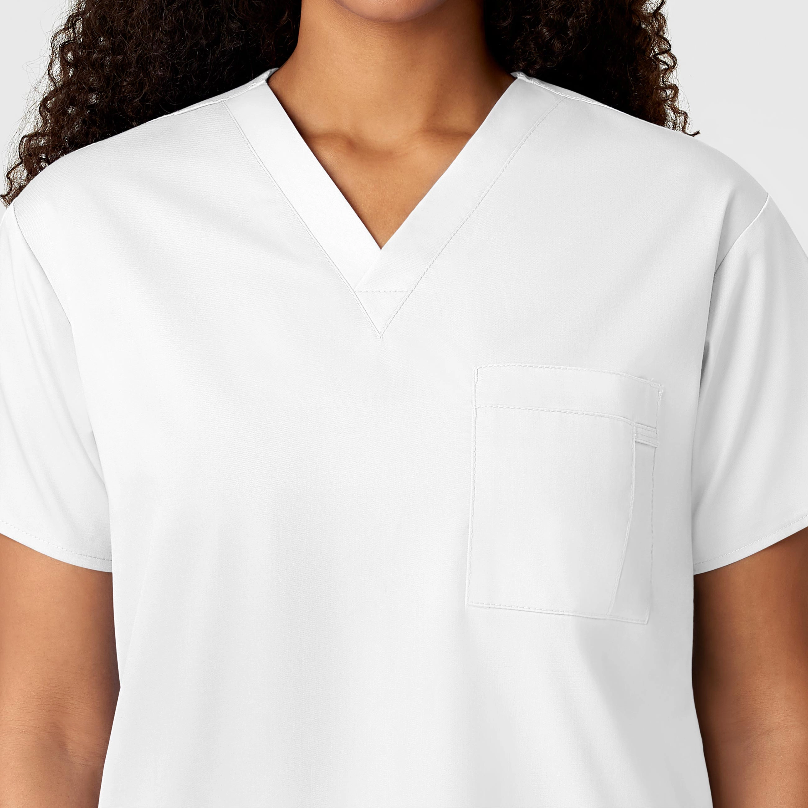 WonderWORK Unisex V-Neck Scrub Top - White