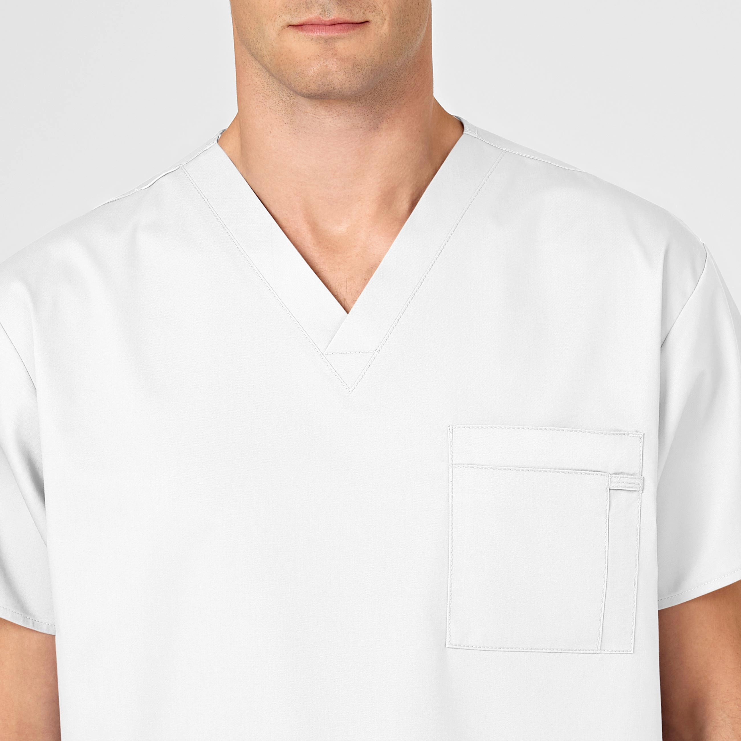WonderWORK Unisex V-Neck Scrub Top - White