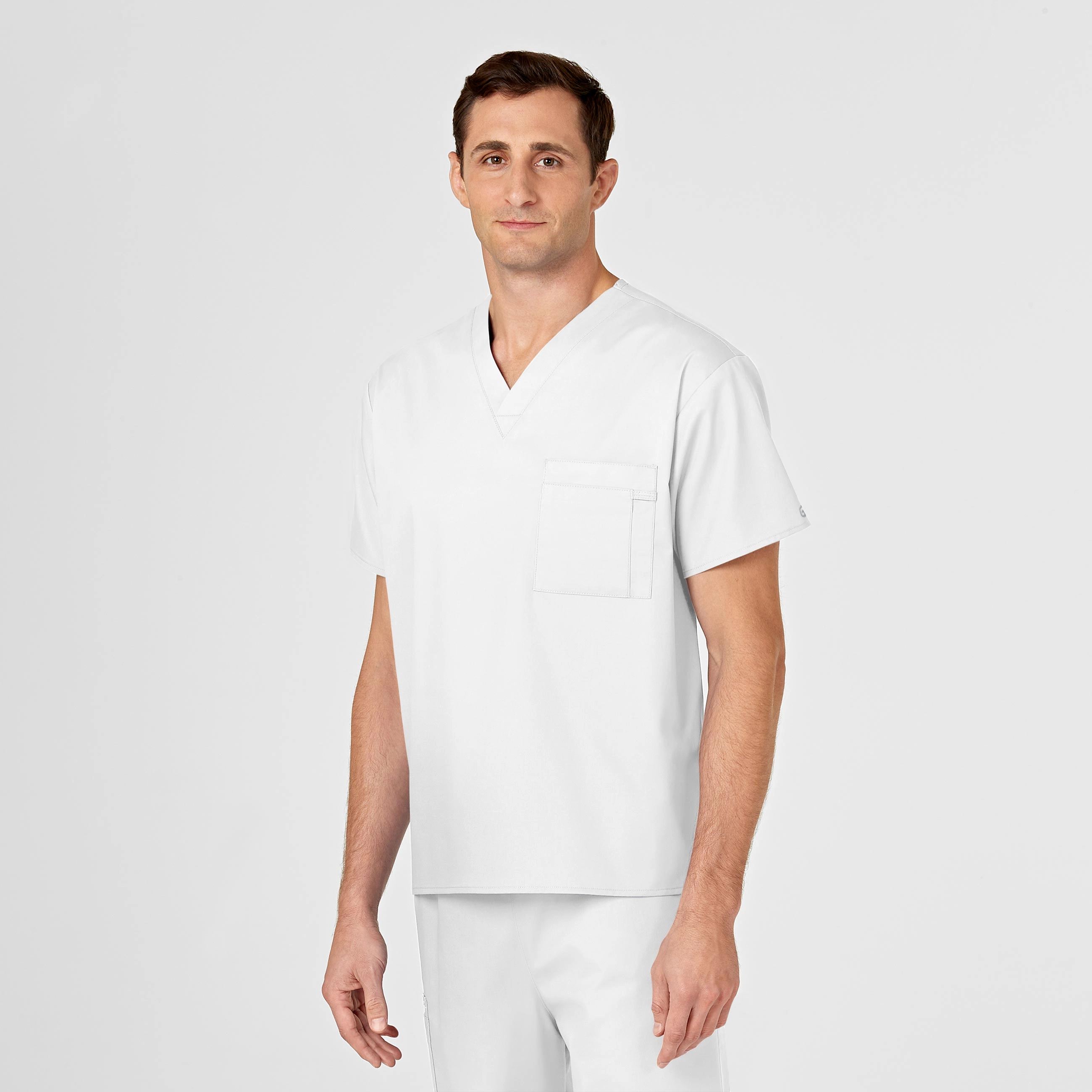 WonderWORK Unisex V-Neck Scrub Top - White