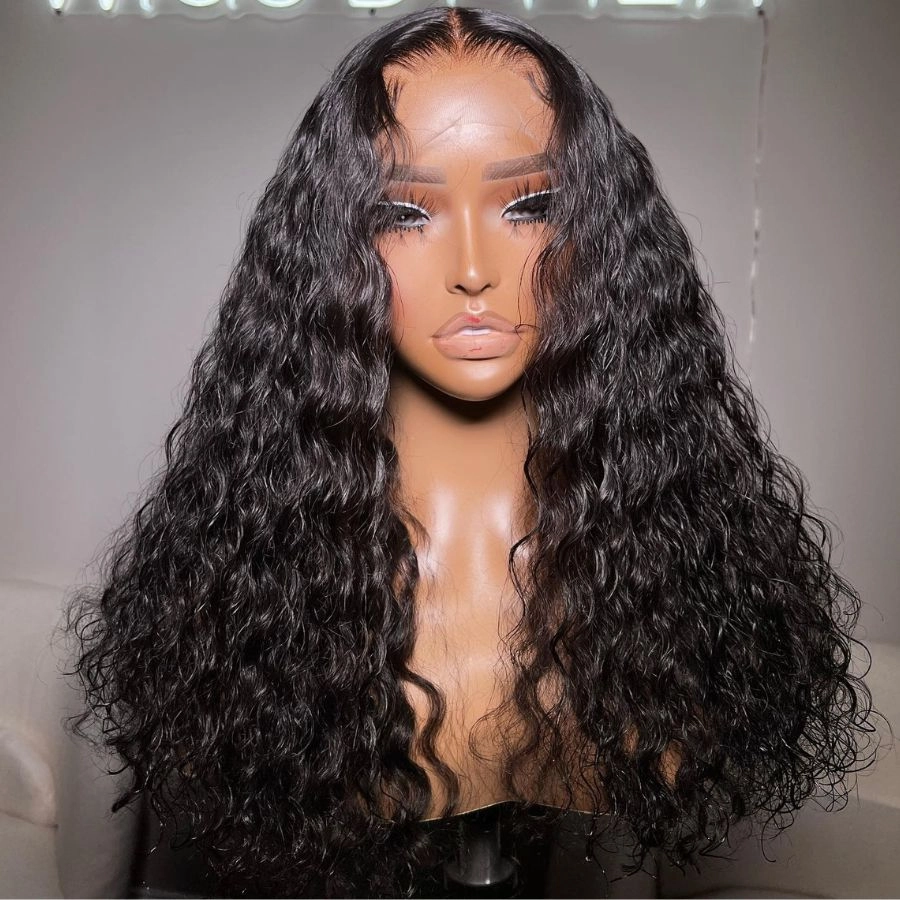 WOWANGEL Water Wave 13x6 Skinlike Real HD Lace Front Wig Glueless Clean Hairline