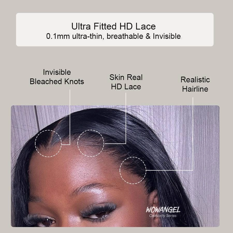 WOWANGEL Water Wave 13x6 Skinlike Real HD Lace Front Wig Glueless Clean Hairline