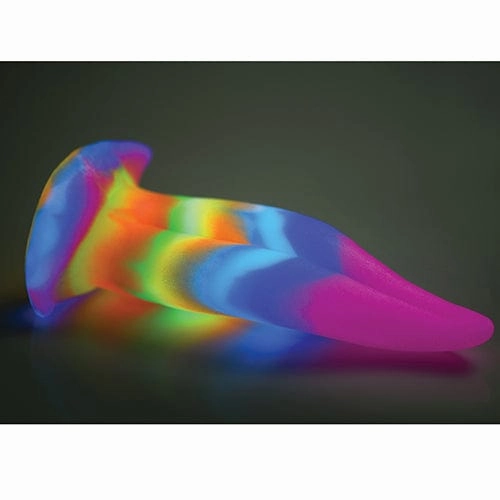 XR - Creature Cocks Glow in the Dark Unicorn Kiss Silicone Tongue Dildo 8.4" (Rainbow)