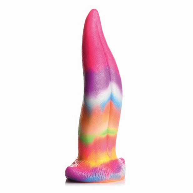 XR - Creature Cocks Glow in the Dark Unicorn Kiss Silicone Tongue Dildo 8.4" (Rainbow)